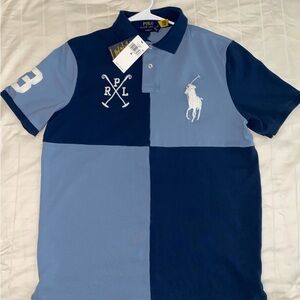 Ralph Lauren Men's Two-Tone Blue Polo Shirt